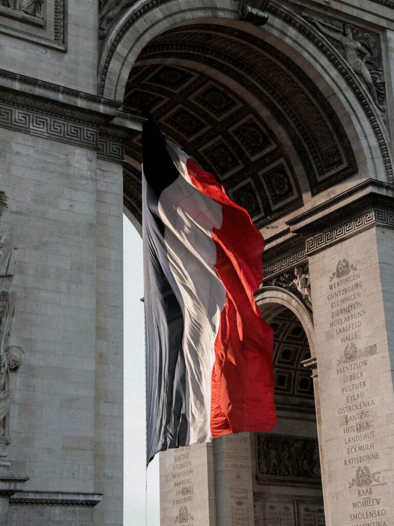 France, triomphe, rayonnement, drapeau